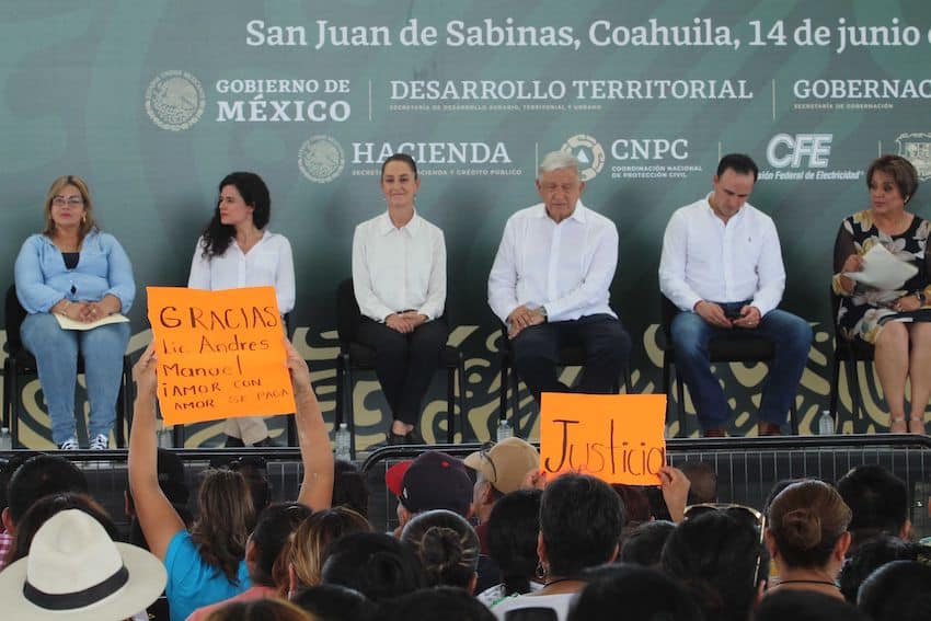 The federal government presented a "Justice Plan for Pasta de Conchos" earlier this month in San Juan de las Sabinas. 