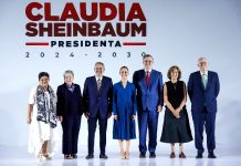 President-elect Claudia Sheinbaum with six newly announced cabinet members