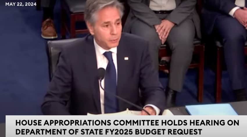 Antony Blinken speaks before congress