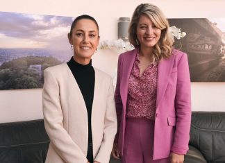 Claudia Sheinbaum and Mélanie Joly