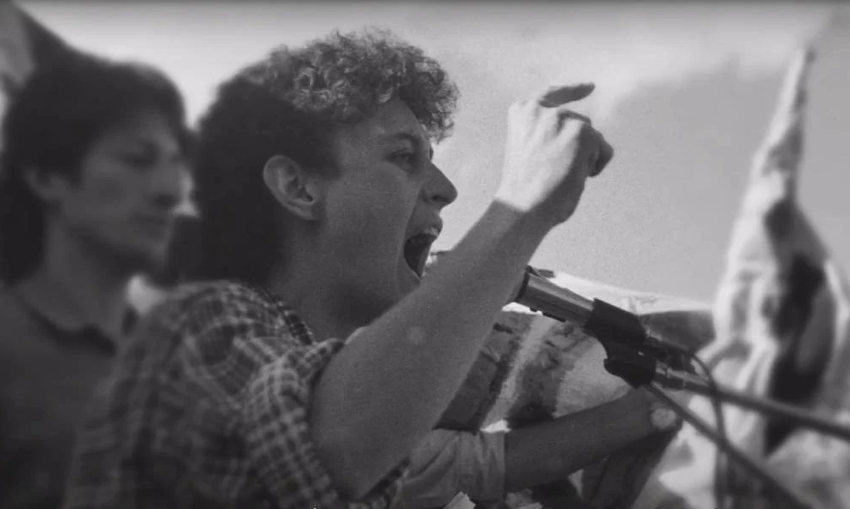 Claudia Sheinbaum at student protests in 1987